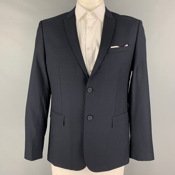 THE KOOPLES Size 42 Navy Wool Peak Lapel Sport Coat - Picture 1 of 7